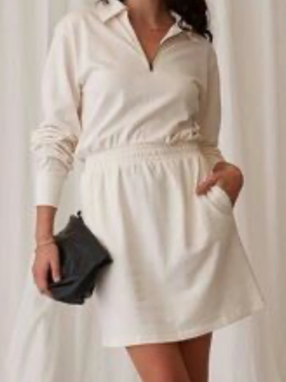 Grey State Cream Collared Knit Dress